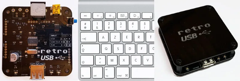 Retro USB board, keyboard, and enclosure