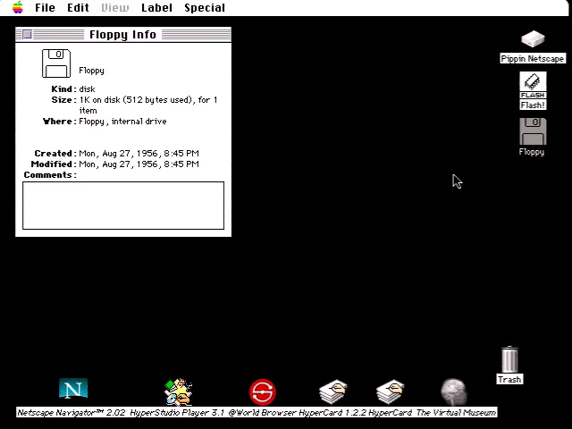 Floppy disk on the Pippin desktop