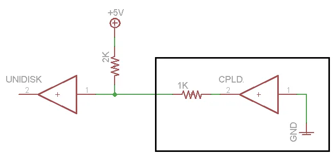 Unidisk pull-up conflicting with the CPLD output