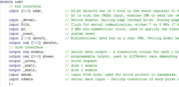 Verilog IWM module