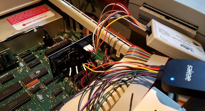 Logic analyzer connected to Yellowstone's JTAG pins
