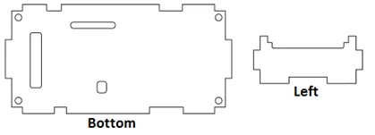 Case bottom and left side parts