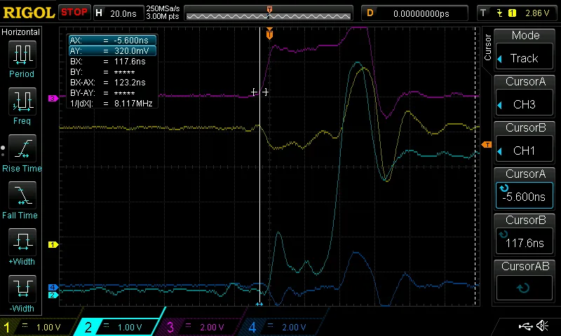 Scope trace with worse ringing
