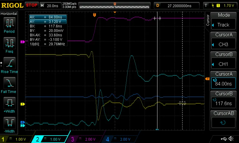 Scope trace with heavy ringing