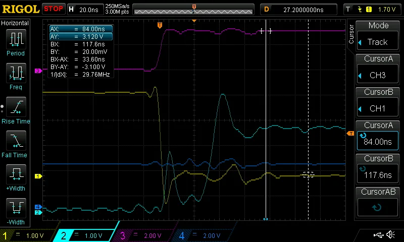 Scope trace with heavy ringing