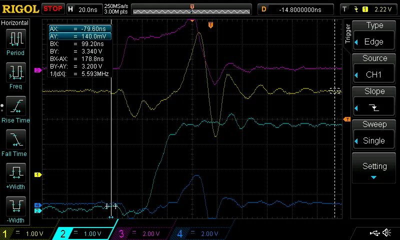 Scope trace of the data bus buffer direction