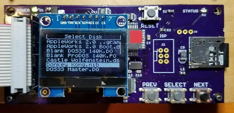 OLED display with the first font