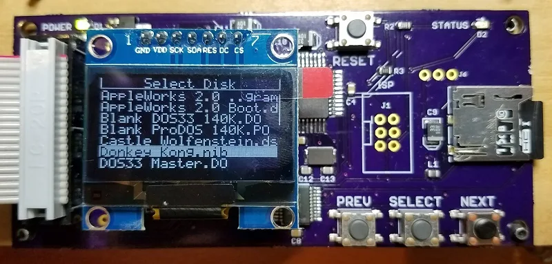 OLED display with the second font