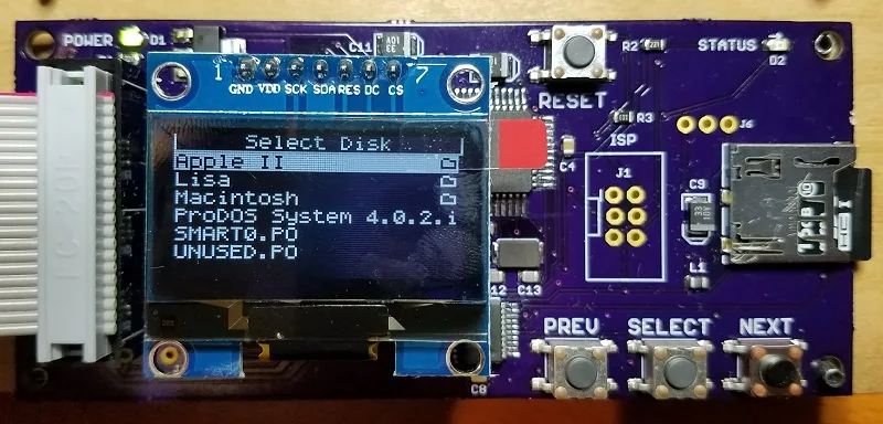 Floppy Emu prototype with an OLED display