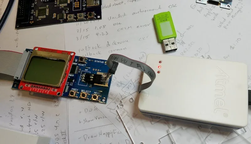 Atmel-ICE debugger connected to Floppy Emu
