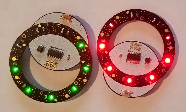 Star Ring version 2 lit up red and green