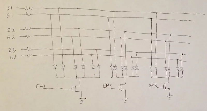 Dual-color LED schematic sketch