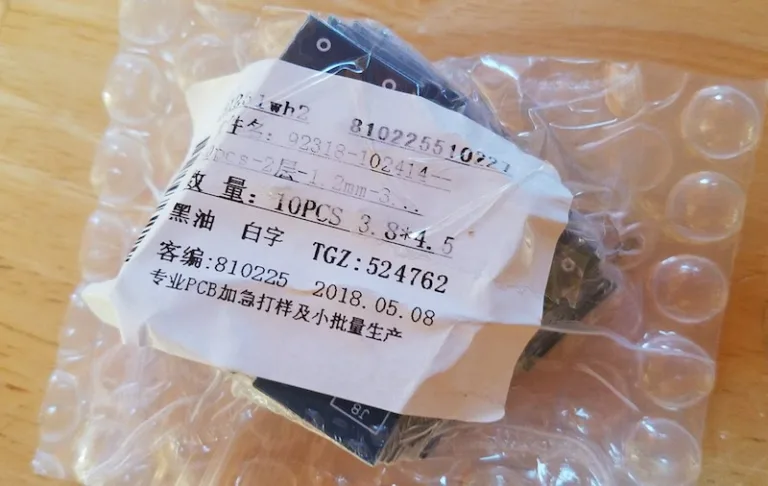 Bag of PCBs from the fast-turn factory