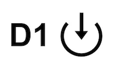 D1, with down arrow