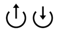 Up arrow, down arrow