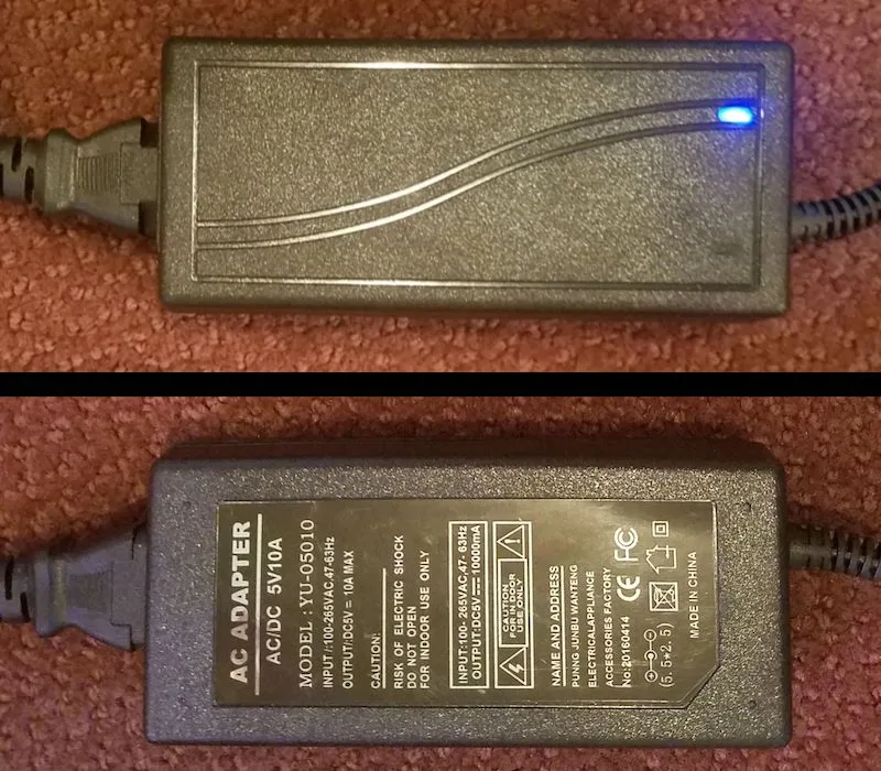 Power adapter label
