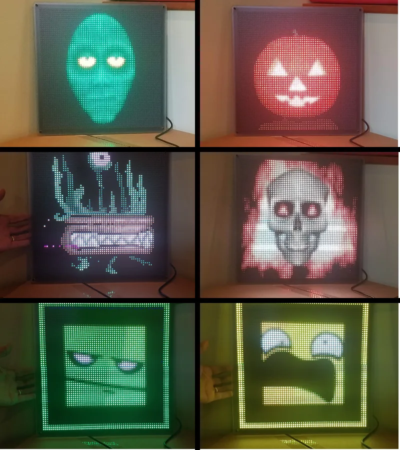 Six Halloween animations on the LED matrix