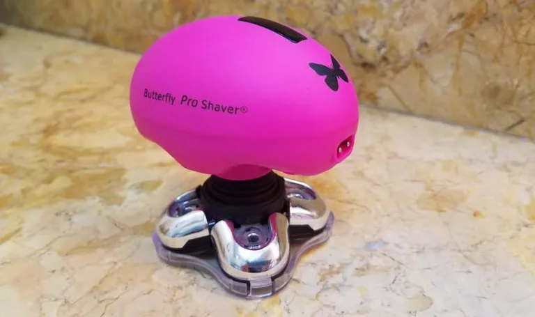 Pink battery-powered shaver