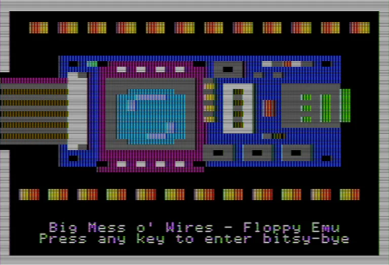 BMOW splash screen on the Apple II