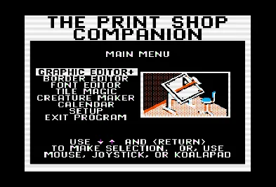 The Print Shop Companion menu