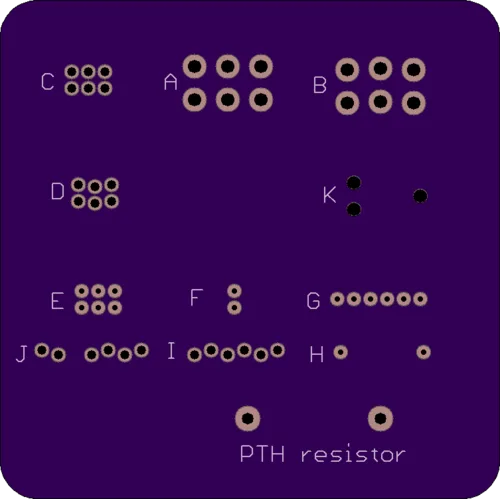 ICSP footprint test board, bottom