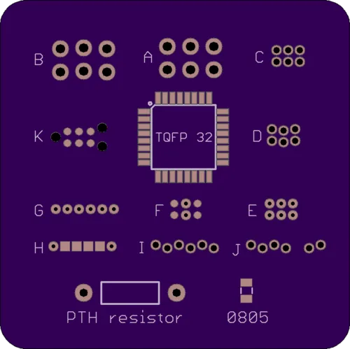 ICSP footprint test board, top