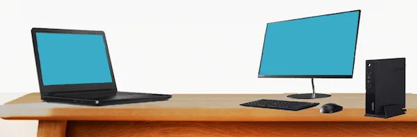 Laptop and desktop setups