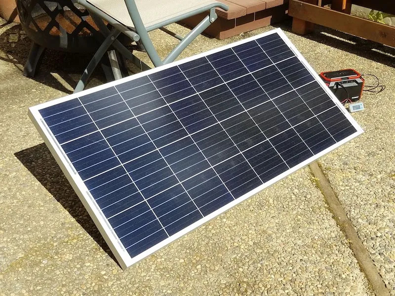 Solar panel on a patio