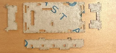 Case parts with protective paper