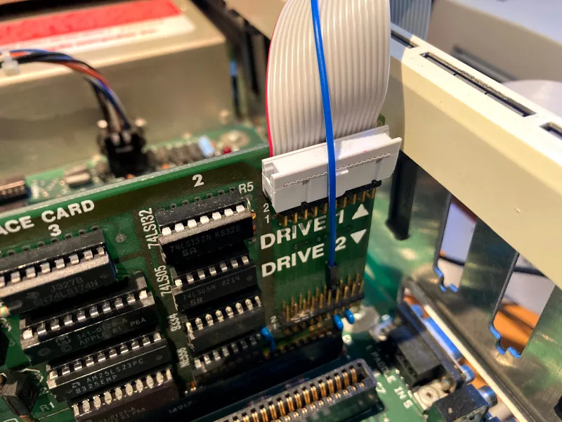 Dual 5.25 Adapter connected to the Disk II card
