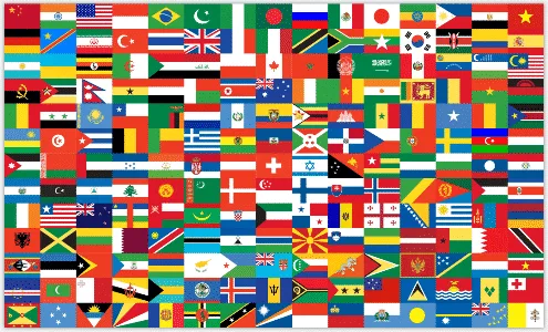 Flags of many countries