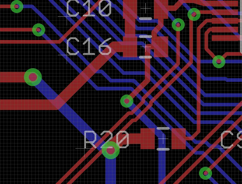 PCB layout with overlapping parts