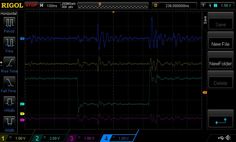 Scope trace: reading 11111111 from ROM