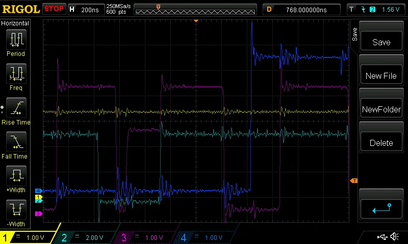 Scope trace at the 245 VCC pin