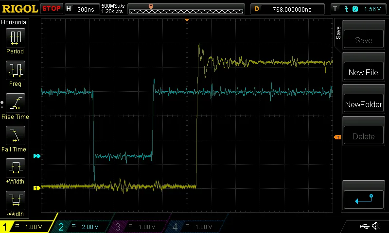 Scope trace of A1 with the ground spring