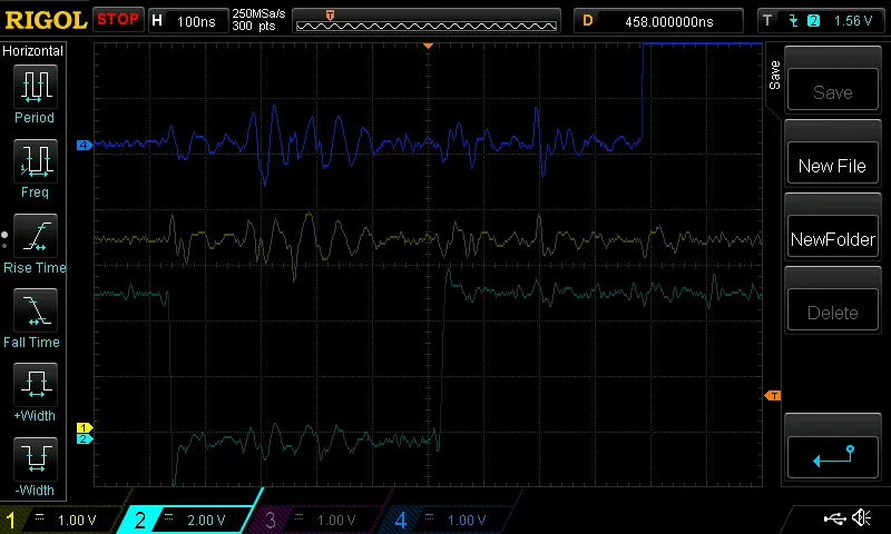 Scope trace after FPGA logic changes