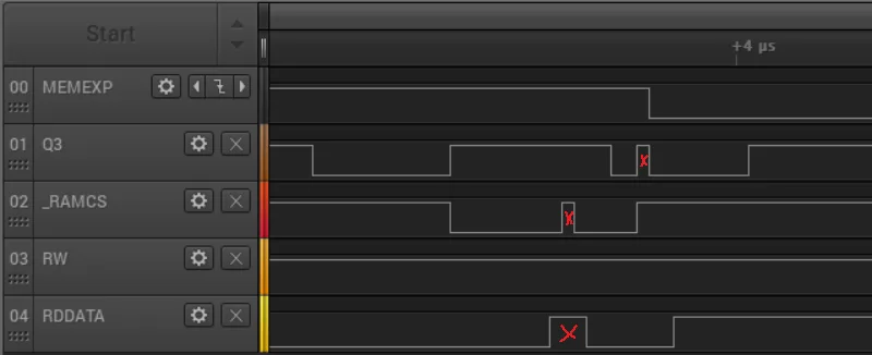 Multiple glitches on the logic analyzer