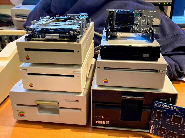 stack of disk drives