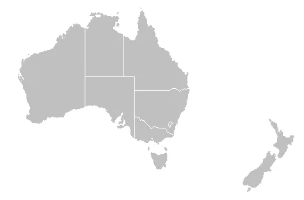 Map of Australia and New Zealand