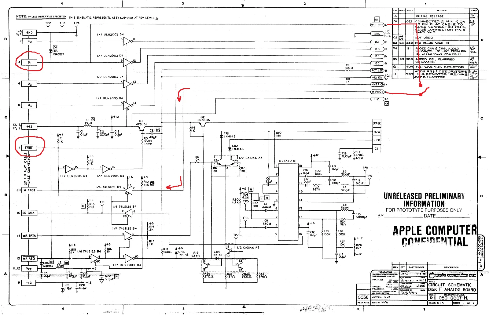 Disk II analog board schematic