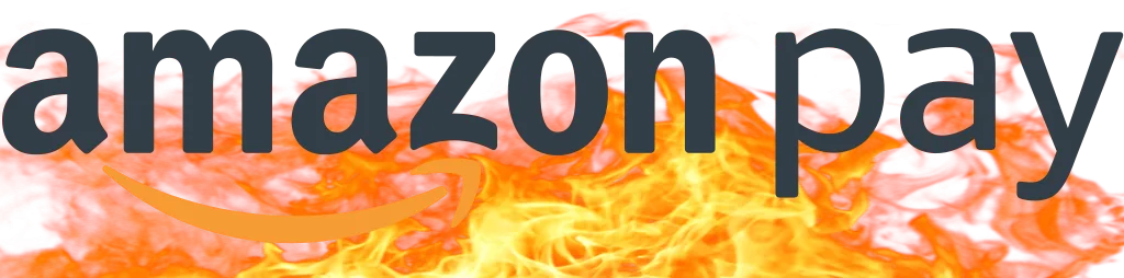 Amazon Pay logo in flames