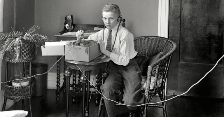 boy receiving morse code