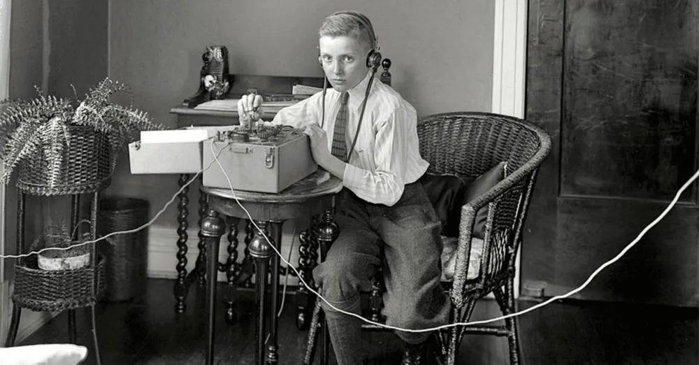 Vintage Morse code operator