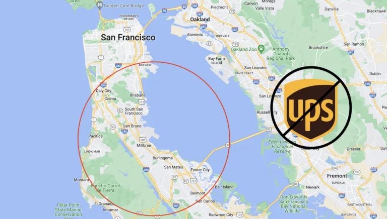 UPS delivery redline map