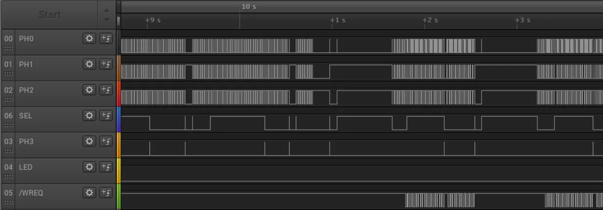 Logic analyzer capture of disk activity