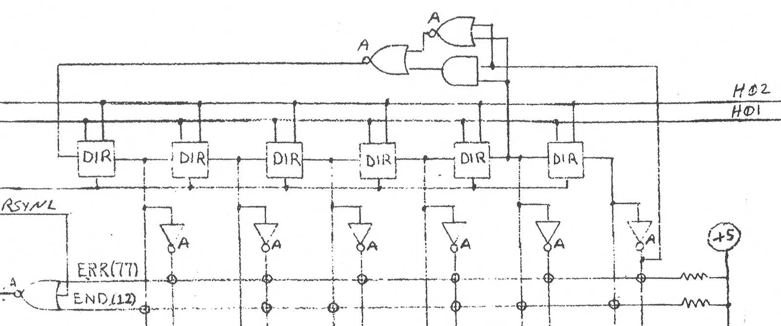 Atari TIA horizontal sync counter schematic