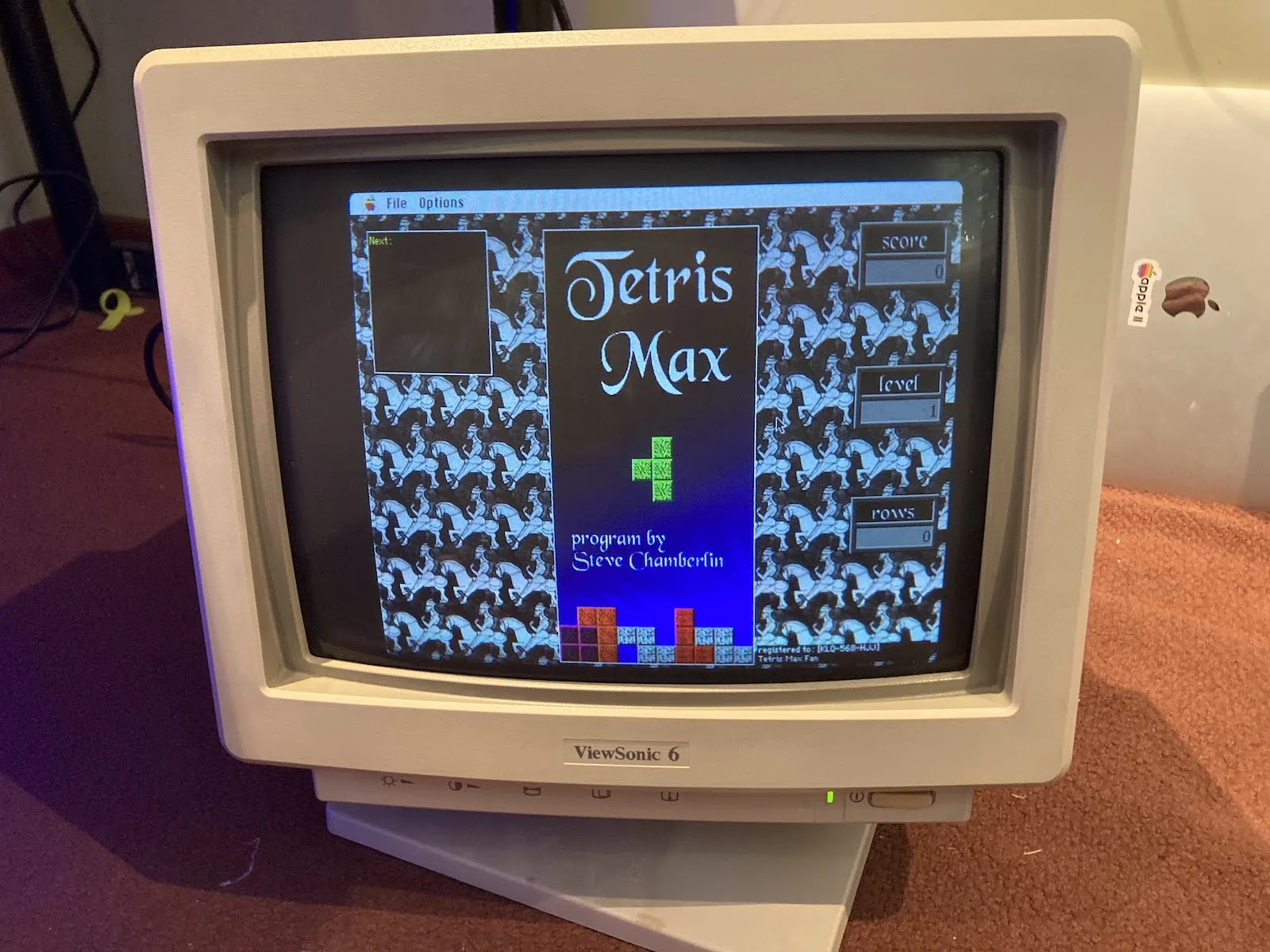 Viewsonic CRT showing Tetris Max