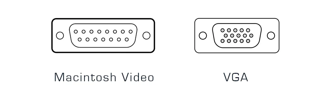 Mac DB-15 and VGA HD-15 connector pinouts