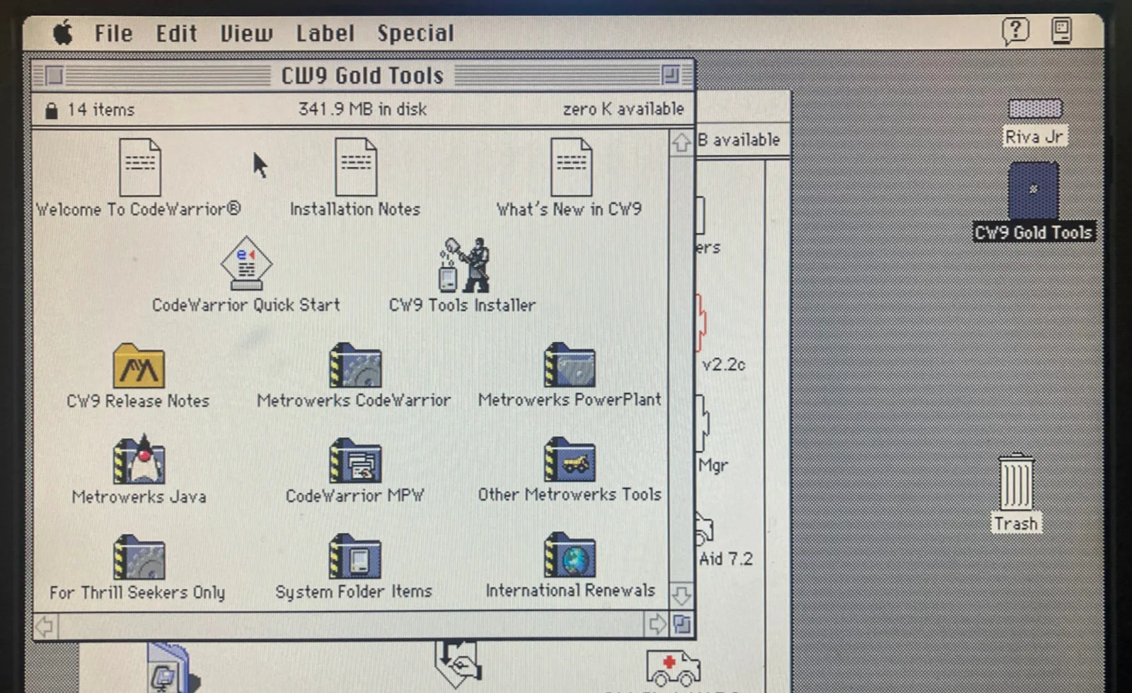 CD-ROM image contents on a Mac desktop