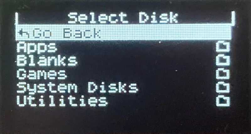 Floppy Emu folder menu